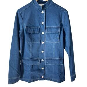 NWT Anatomie Luvan Blue Denim Button Front Jacket Women’s Large